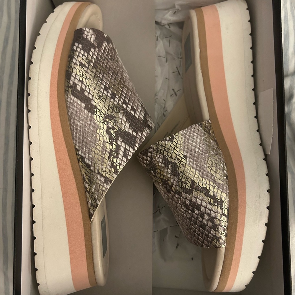 Dolce Vita Snake Print Platform Slide